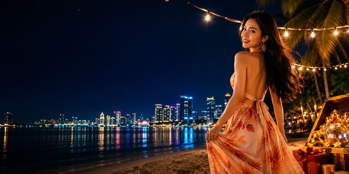 Bãi biển Côn Đảo với người chơi xổ số và theo dõi kết quả trên điện thoại giữa cảnh hoàng hôn