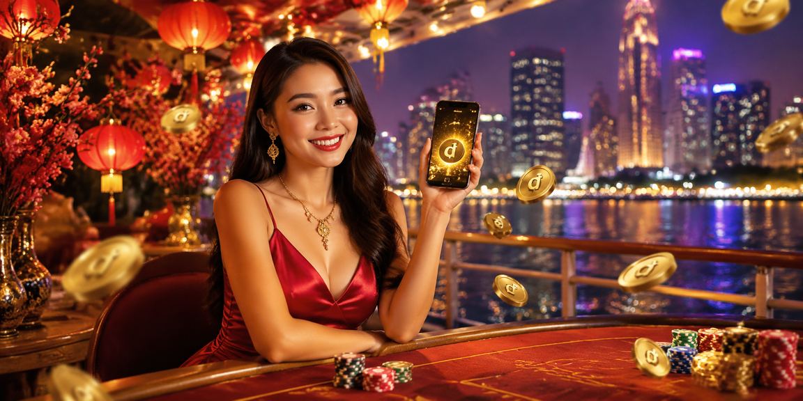 Bàn Baccarat tại lễ hội Tết TP. Hồ Chí Minh với không khí sôi động và đèn lồng đỏ rực